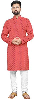 Yogendrakhumar Men Printed Straight Kurta(Multicolor)