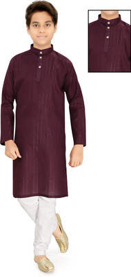 Brofun Boys Festive & Party Kurta and Pyjama Set(Red Pack of 1)