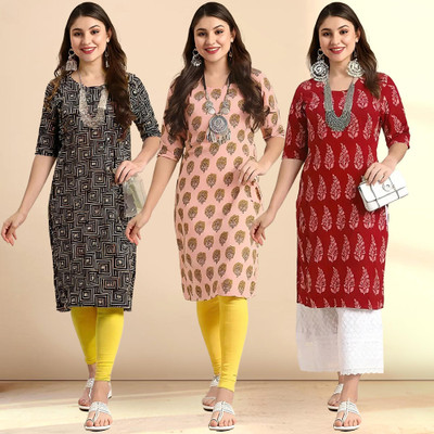 EthnicBasket Women Printed A-line Kurta(Multicolor)