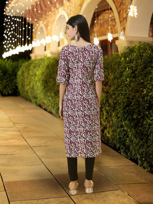 1 Stop Fashion Women Self Design A-line Kurta(Pink)