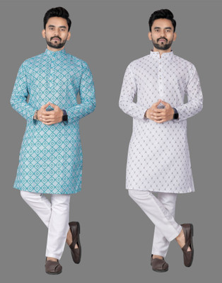 DHASU TRENDZ Men Dyed/Ombre Straight Kurta(Multicolor)