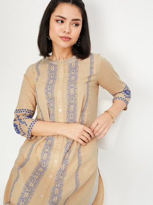 MAX Women Printed A-line Kurta(Beige)