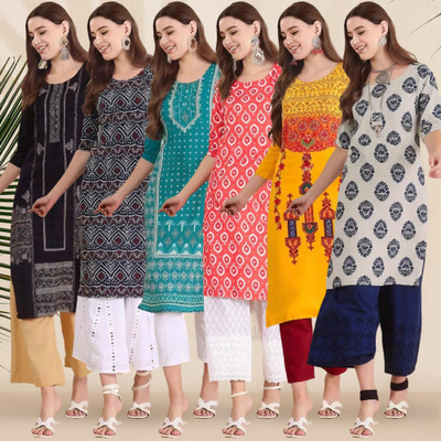 1 Stop Fashion Women Printed A-line Kurta(Multicolor)