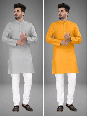 click n buy Men Solid Straight Kurta(Multicolor)