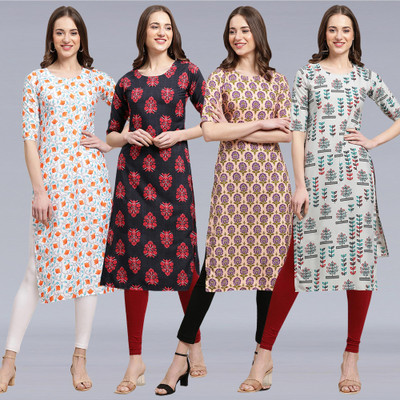 1 Stop Fashion Women Printed A-line Kurta(Multicolor)