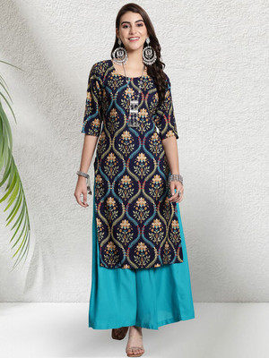 HERE&NOW Women Printed Straight Kurta(Multicolor)