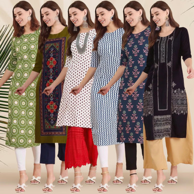 1 Stop Fashion Women Printed A-line Kurta(Multicolor)