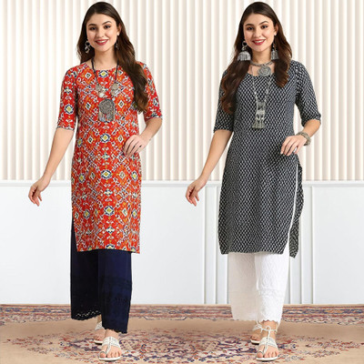 EthnicBasket Women Printed A-line Kurta(Multicolor)