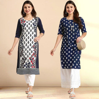 1 Stop Fashion Women Printed A-line Kurta(Multicolor)