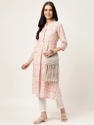 DIVENA Women Printed A-line Kurta(Pink)