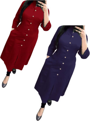 Maa Meladi Creation Women Solid A-line Kurta(Multicolor)