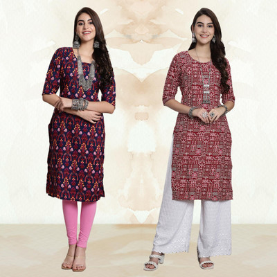 Moda Rapido Women Printed A-line Kurta(Multicolor)