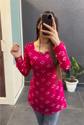 SATITHA Casual Printed Women Pink Top