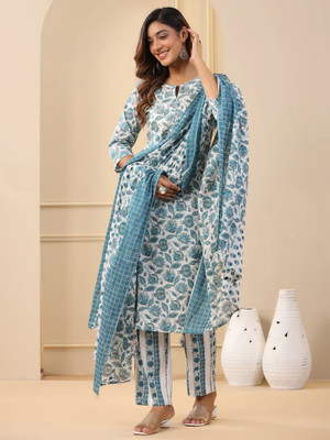 sky fab Printed Kurta, Trouser/Pant & Dupatta Set