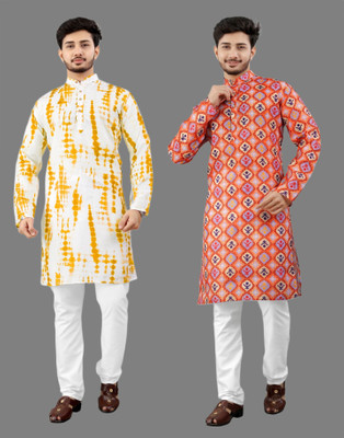 DHASU TRENDZ Men Printed Straight Kurta(Multicolor)
