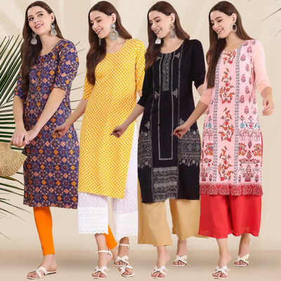 EthnicBasket Women Printed A-line Kurta(Multicolor)
