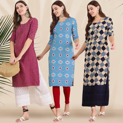 EthnicBasket Women Printed A-line Kurta(Multicolor)