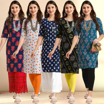 1 Stop Fashion Women Printed Ethnic Dress Kurta(Multicolor)