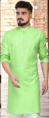 RASHMI Men Solid Straight Kurta(Light Green)