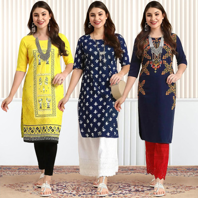 1 Stop Fashion Women Printed A-line Kurta(Multicolor)