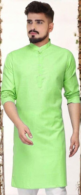 Rashmi Genz Men Printed Straight Kurta(Light Green)