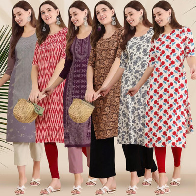 1 Stop Fashion Women Printed A-line Kurta(Multicolor)