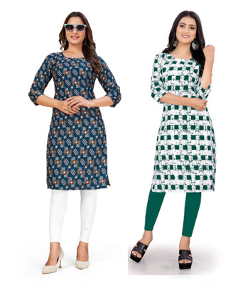 dharmanandan creation Women Printed A-line Kurta(Multicolor)