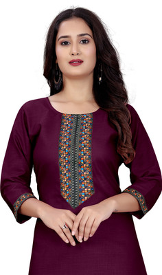dhanshree tex Women Embroidered A-line Kurta(Pink)