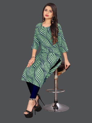 dharmanandan creation Women Printed Flared Kurta(Multicolor)