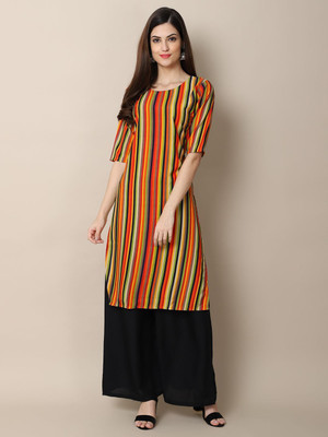Anouk Rustic Women Printed Straight Kurta(Multicolor)