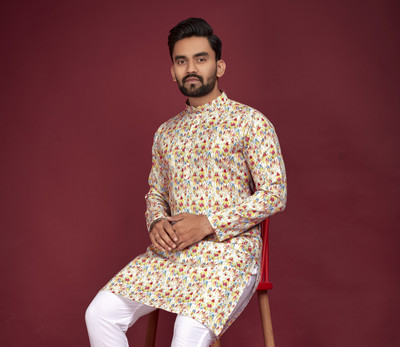 HIKNOCK Men Self Design Straight Kurta(Multicolor)