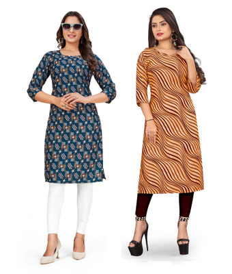 dharmanandan creation Women Printed A-line Kurta(Multicolor)