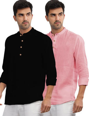 VIMASUTI Men Solid Straight Kurta(Multicolor)