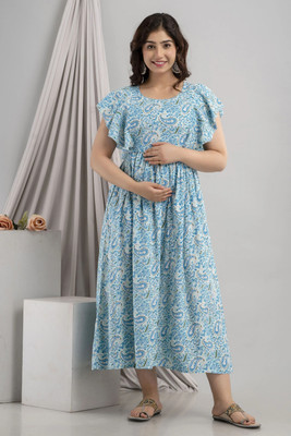 Silakiva Women Printed Flared Kurta(Multicolor)