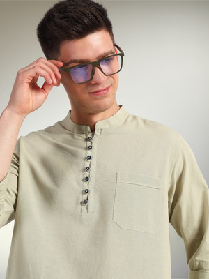 ENSPYR Men Self Design Ethnic Dress Kurta(Light Green)