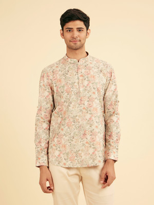 MANYAVAR Men Printed Straight Kurta(Multicolor)