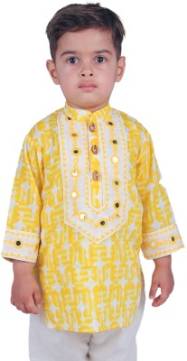 stylestorm Boys Solid A-line Kurta(Yellow)