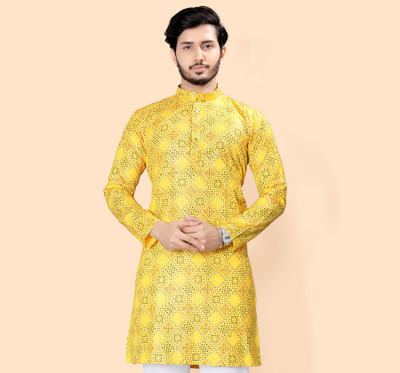 Nnc Men Printed Straight Kurta(Multicolor)