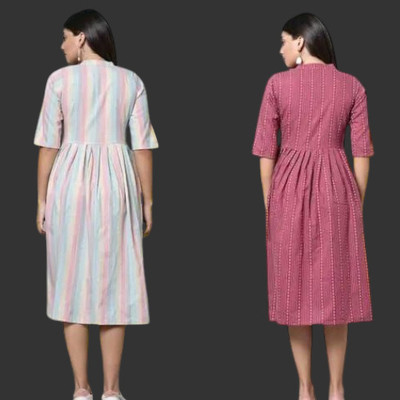 Texpa Creationxp Women A-line Multicolor Midi/Calf Length Dress