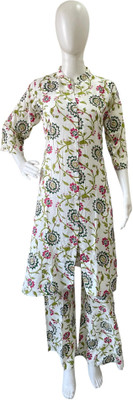 SHREE KRISHNA CREATION Women Printed A-line Kurta(White)