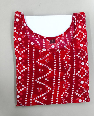 SANJUGARMENT Women Printed Straight Kurta(Red)