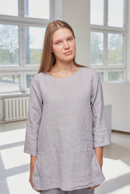 Visoka Women Solid Straight Kurta(Grey)