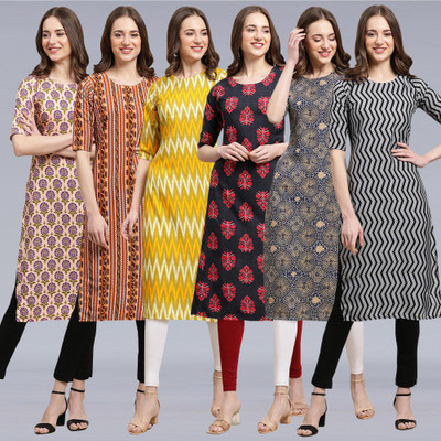 1 Stop Fashion Women Printed A-line Kurta(Multicolor)