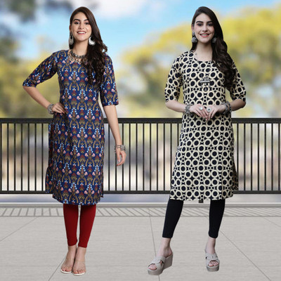 Moda Rapido Women Printed A-line Kurta(Multicolor)
