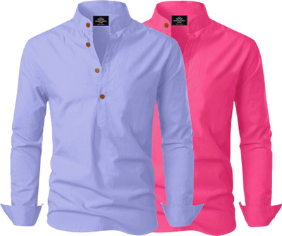 Kavyangle Creation Men Solid Straight Kurta(Blue, Multicolor)