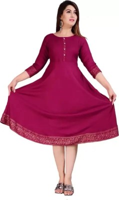 SIPEAK Wear Better, Look Better Women Solid Anarkali Kurta(Maroon)