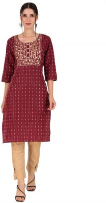 Kushi Women Embroidered A-line Kurta(Maroon)