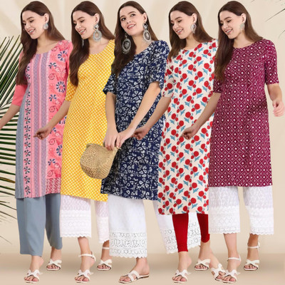 1 Stop Fashion Women Printed A-line Kurta(Multicolor)