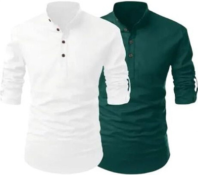GUYS HUBB Men Solid Straight Kurta(Multicolor)