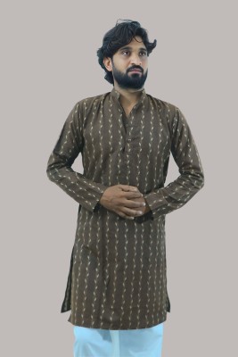 LADSLOOM Men Solid A-line Kurta(Brown)